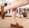 Fashion Side Nu-buck Flat Shoes