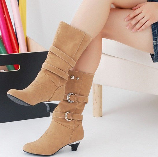 Pointed Toe Slip-on Boots Shoes